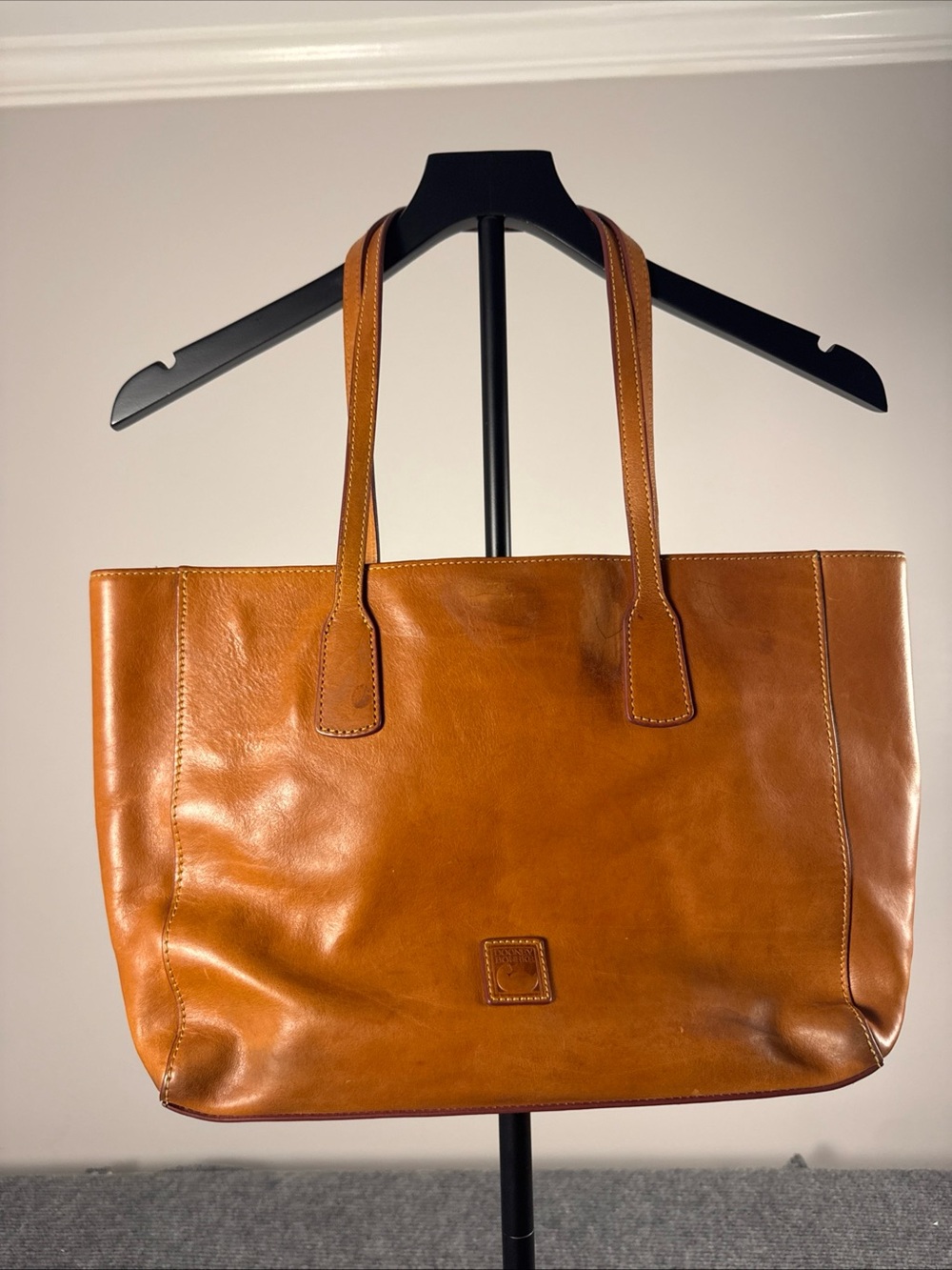Dooney & Bourke Florentine Leather Ashton Tote Bag Chestnut Medium Preppy
